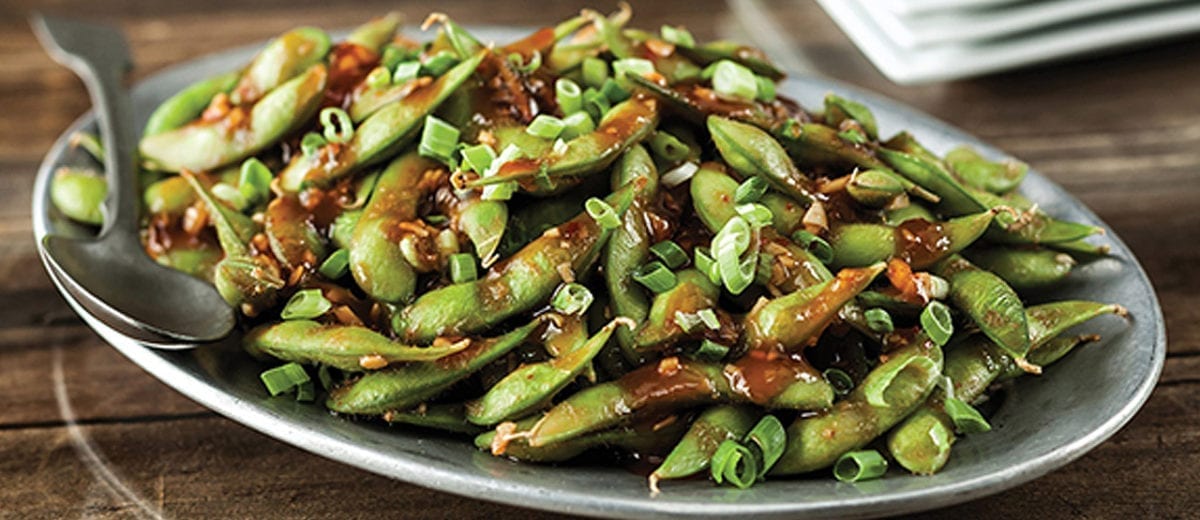 edamame with sauce and seasoning