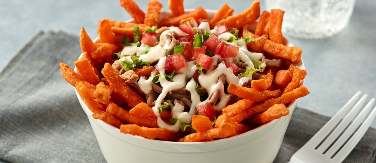 sweet potato fries with toppings