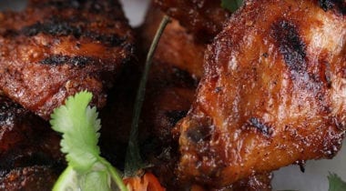 grilled bohemian chicken wings with lime