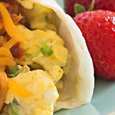 breakfast burrito with strawberries