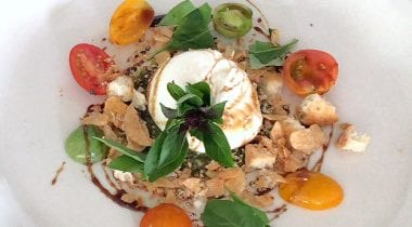 Plated Burrata Cheese Dish