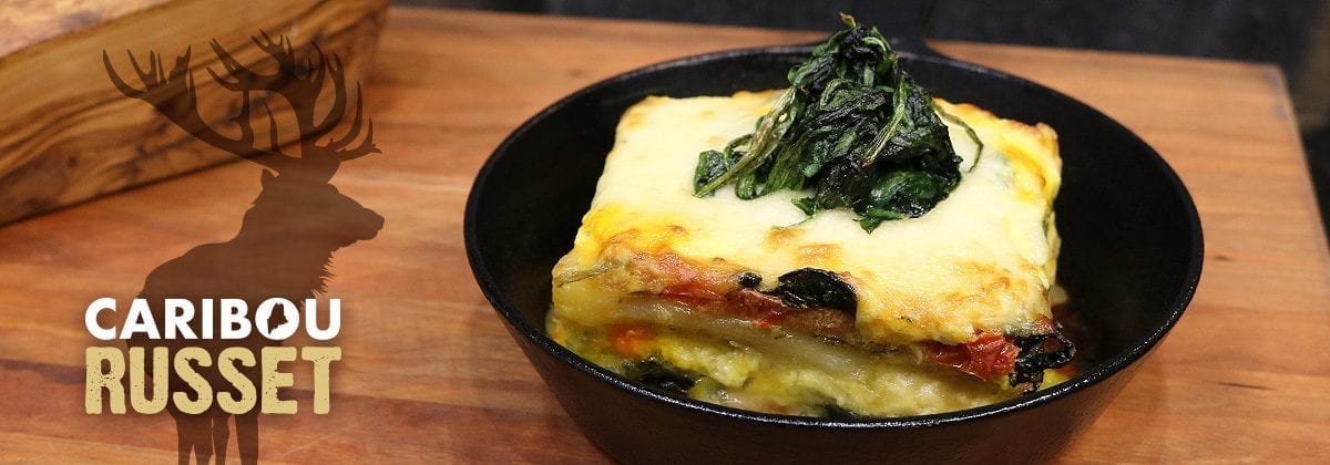 lasagna in cast iron skillet