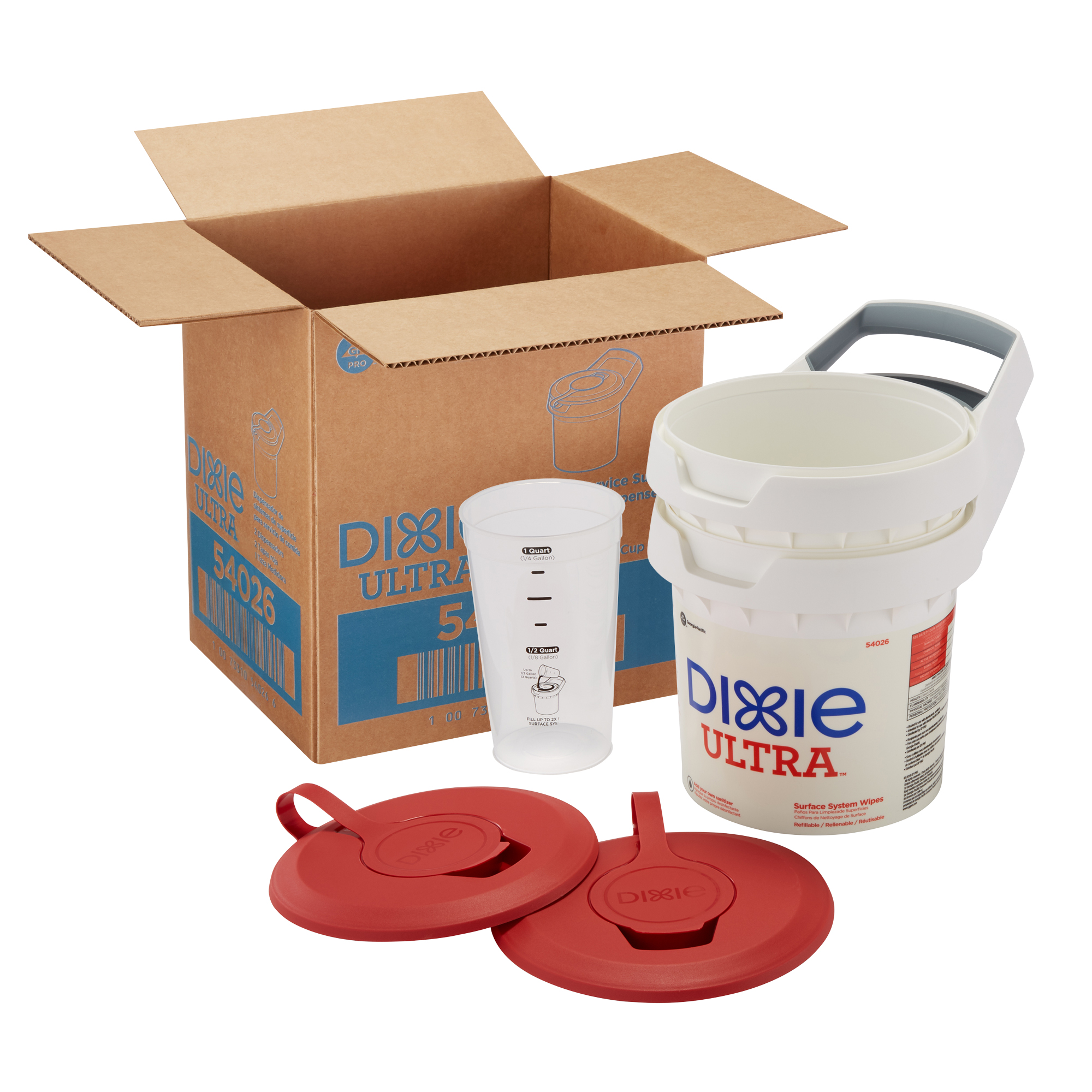 dixie ultra surface system box contents, buckets, lids, measuring cup