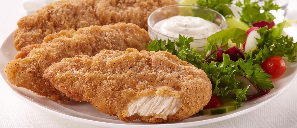 chicken tenders and ramekin of sauce