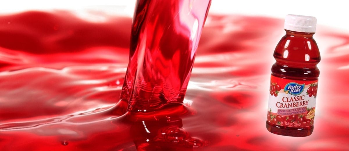 pouring cranberry juice