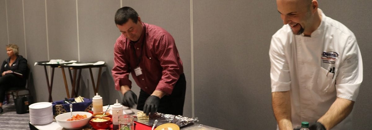 chef doing cooking demonstration