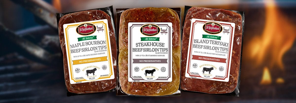 Three Old Neighborhood Sirloin Tips packages