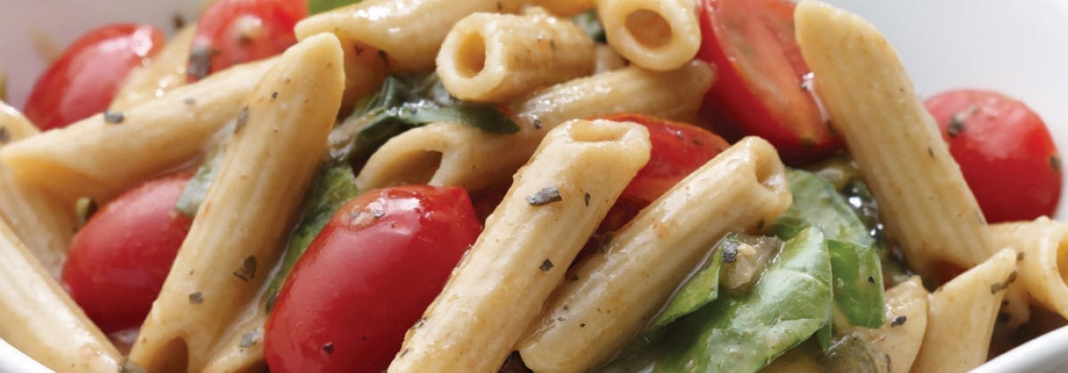 noodles with tomato and basil