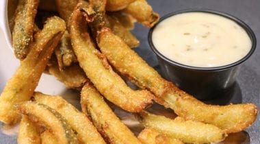 anchor pickle fries with dipping sauce