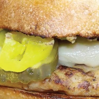 chicken burger with pickles