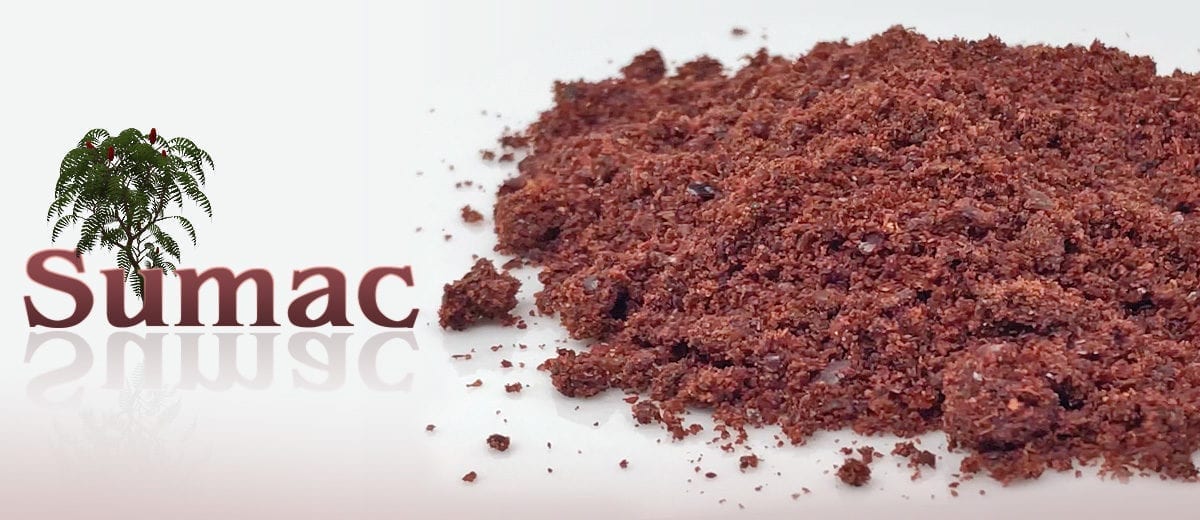 dried sumac, powder and graphic