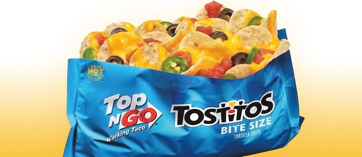 tostitos top-n-go chips in a bag, nachos in a bag