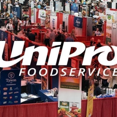 UniPro Logo Over Tradeshow Backdrop