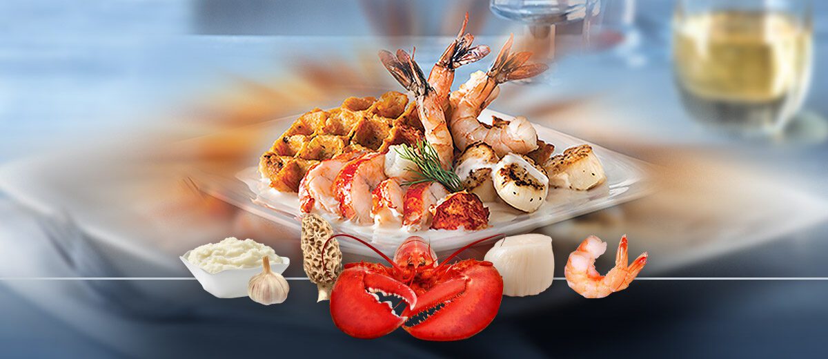 waffle seafood dish graphic