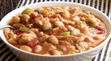 white chicken chili in a bowl